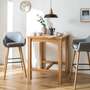 2x Barstuhl Textil Holz Grau 0