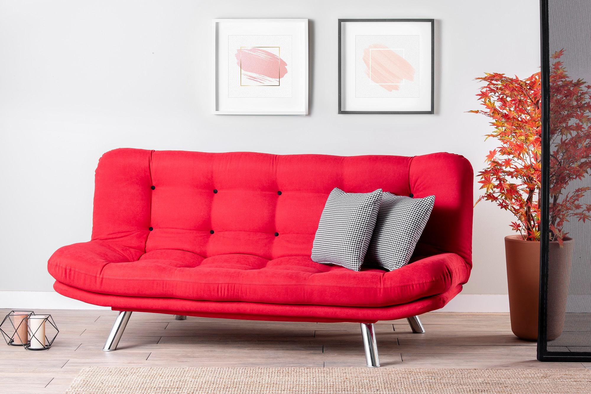 Misa Schlafsofa 3-Sitzer Rot 1