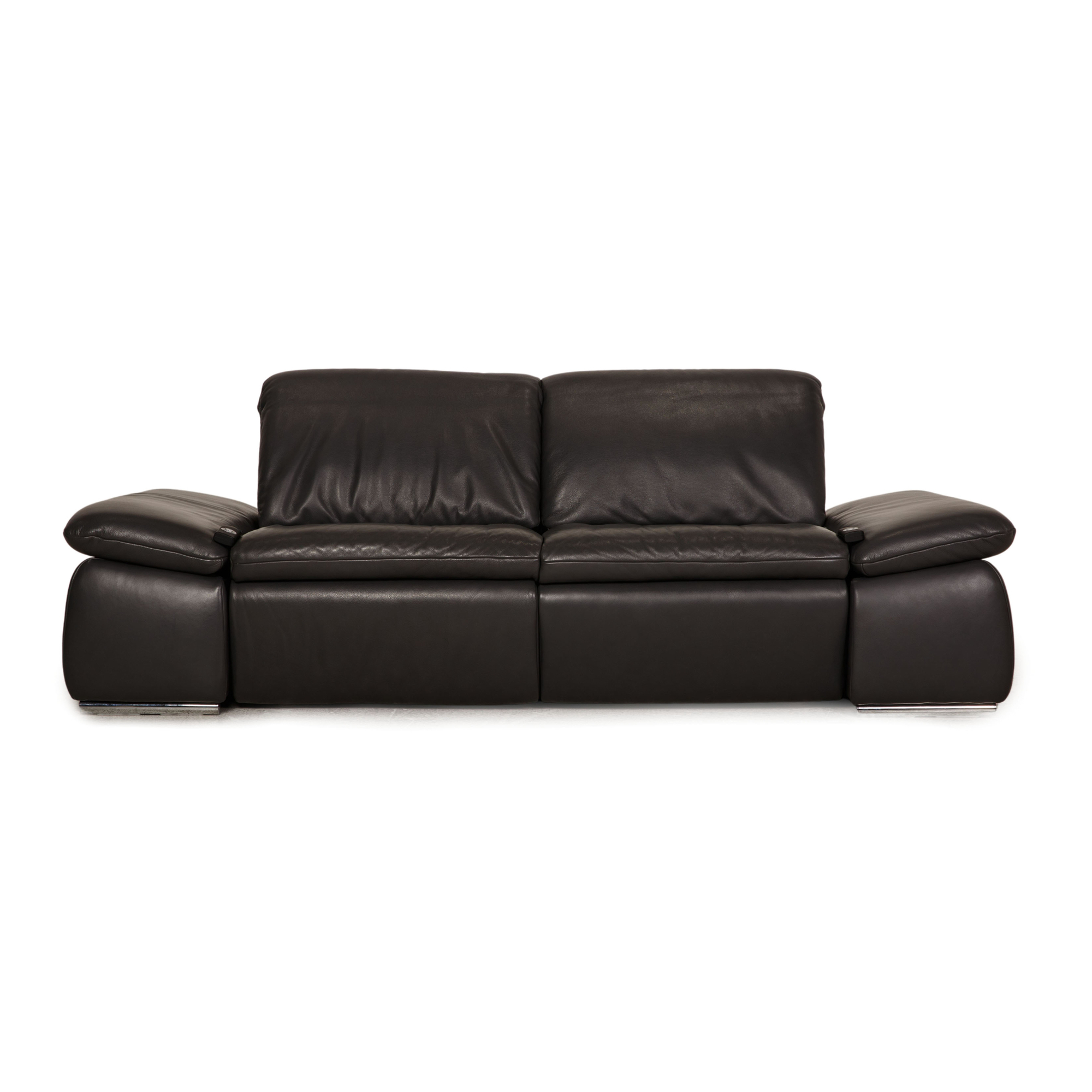 Evento Sofa 2-Sitzer Leder Grau Relaxfunktion 0