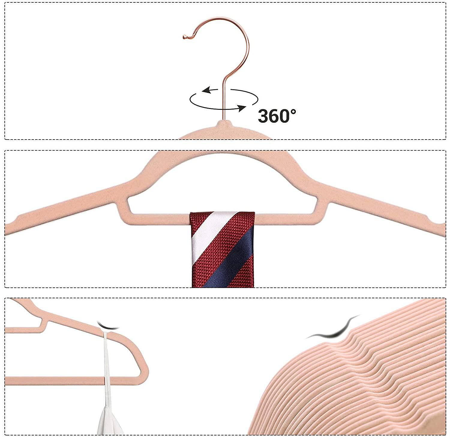 Ashbury Clothes Hangers Set of 50 ABS Plastic Pink Gold 4