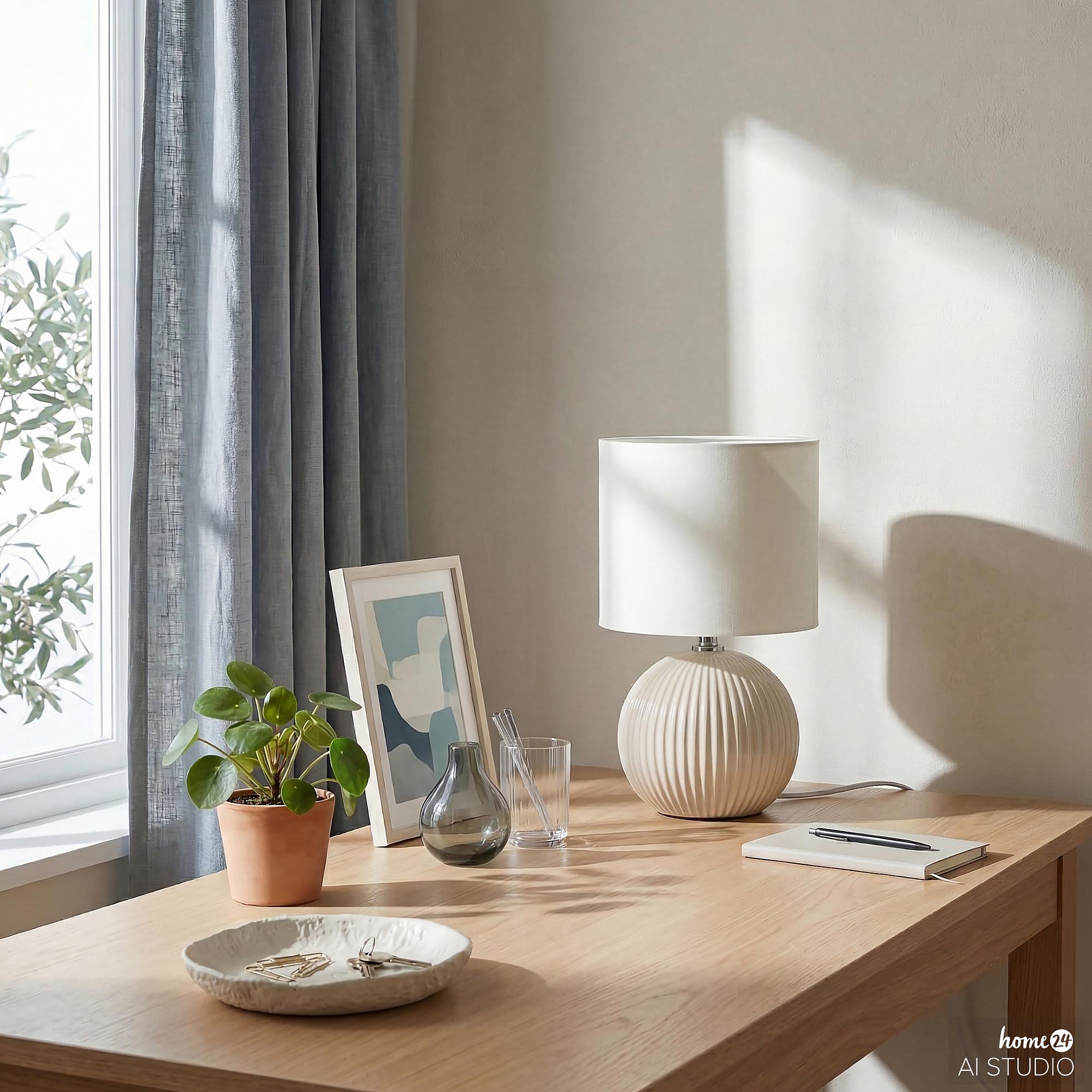 Table lamp Uvaro 1-light terry cloth ceramic 2