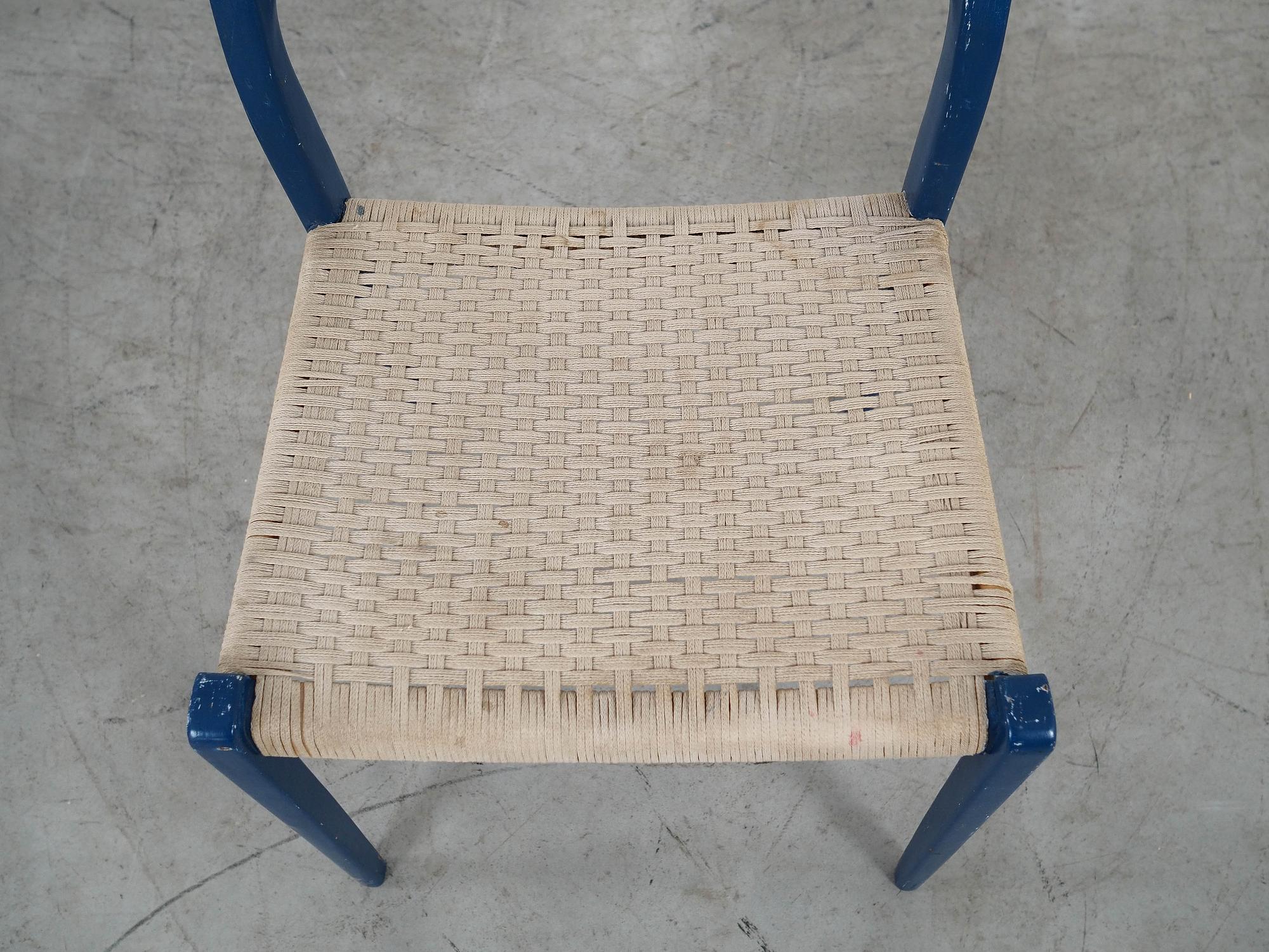 Blue Teak Chair 1960s 9