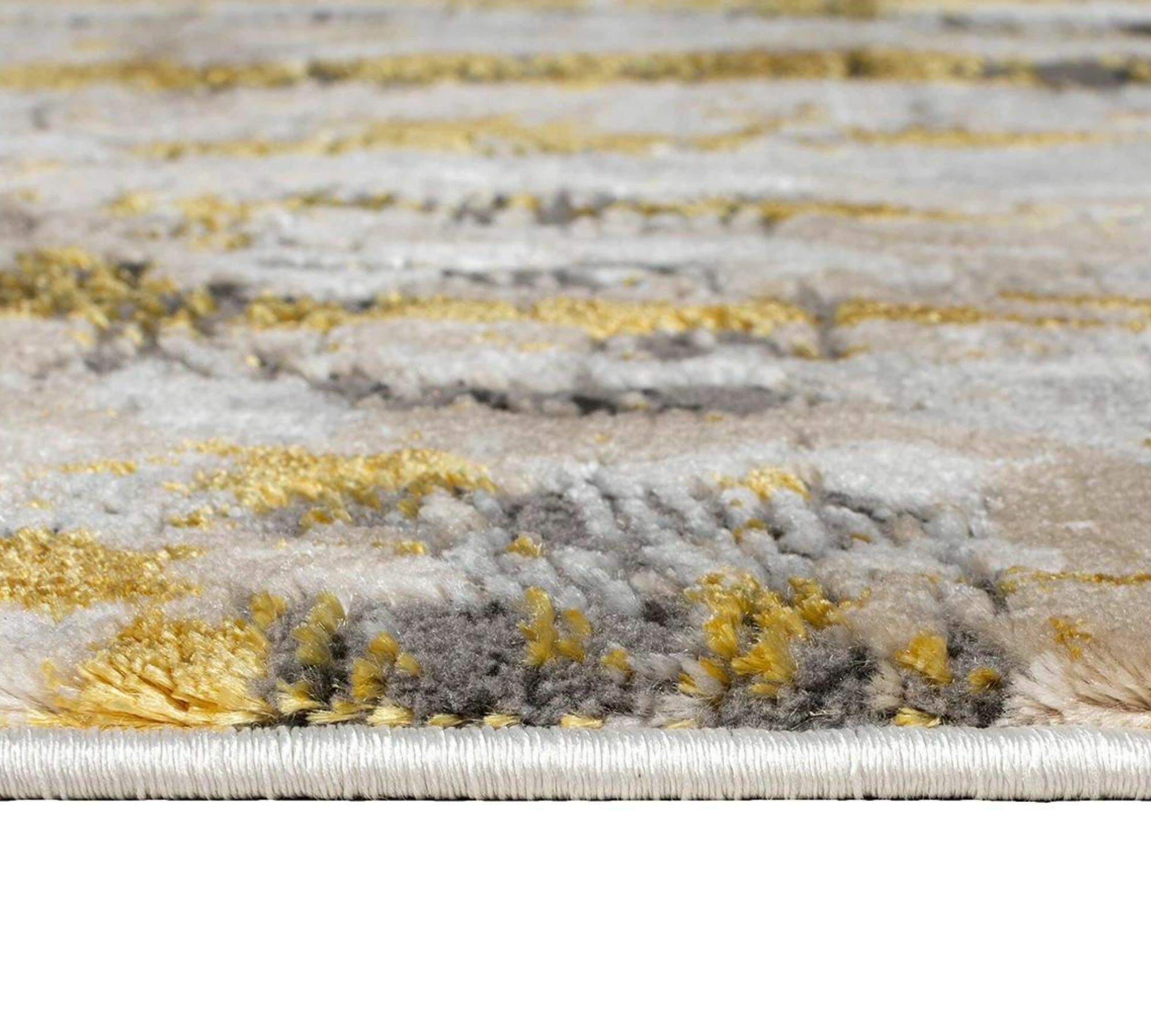 Kurzflorteppich Kunstfaser Gold 116 x 170 cm 1