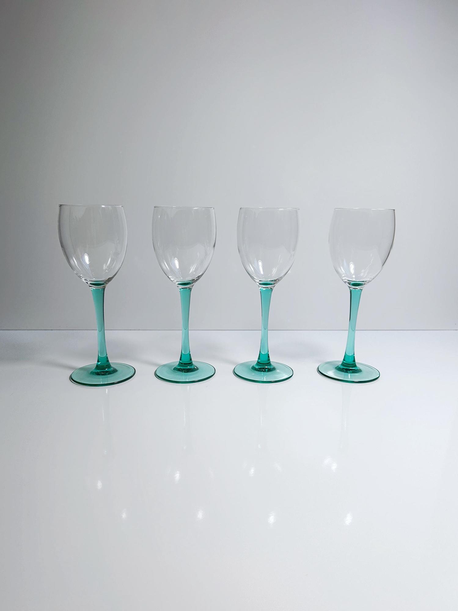 4x Vintage Weinglas Frankreich 1980er Jahre 2