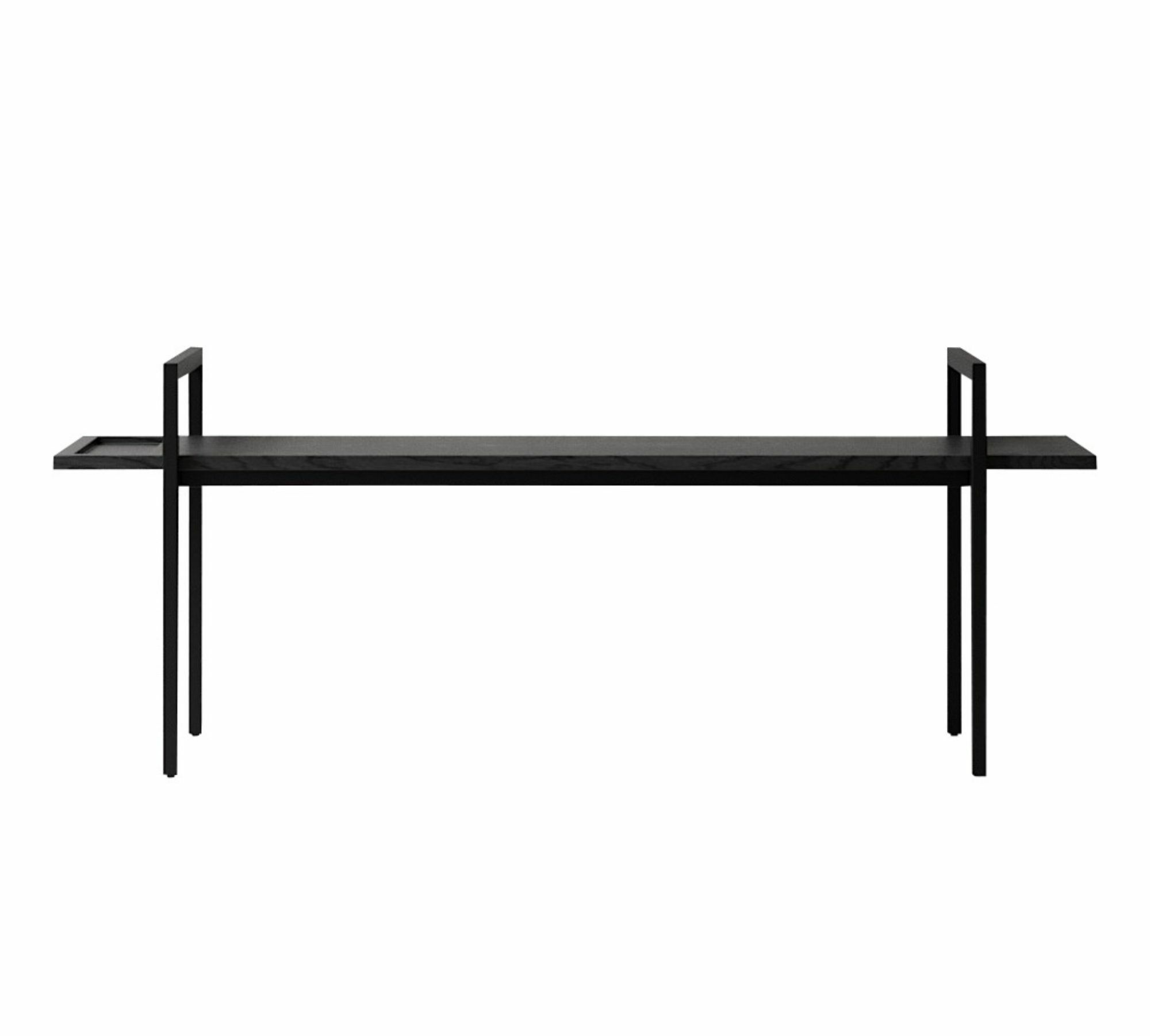 Bank Massivholz Metall Schwarz 3
