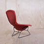 Bertoia Bird Chair Schwarzes Gestell Polster Rot 4