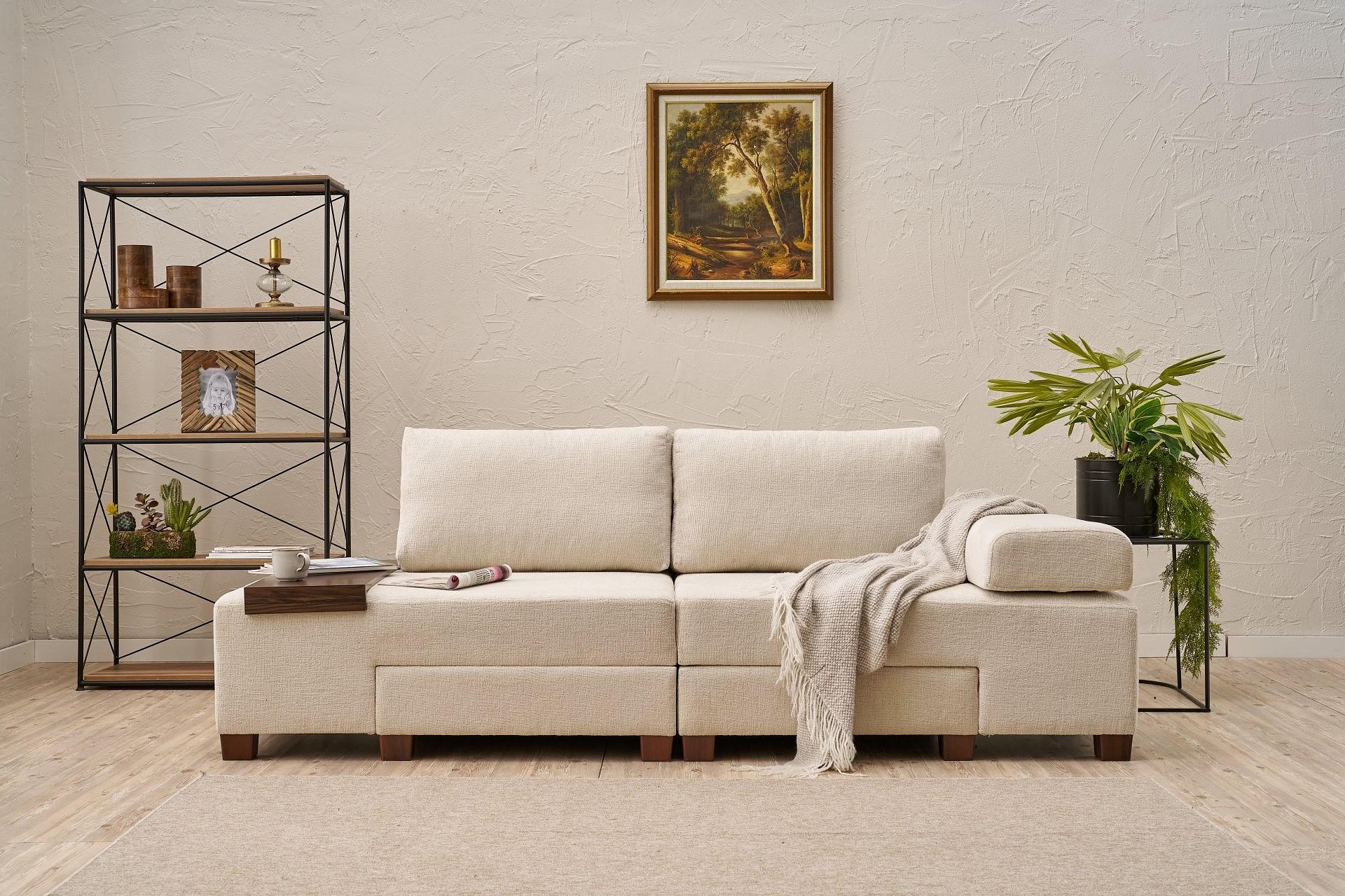 Perenna Sofa 3-Sitzer Chenille Creme 0