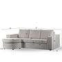 Sofa 3-Sitzer Chaiselongue Rechts Links Stoff Beige 2