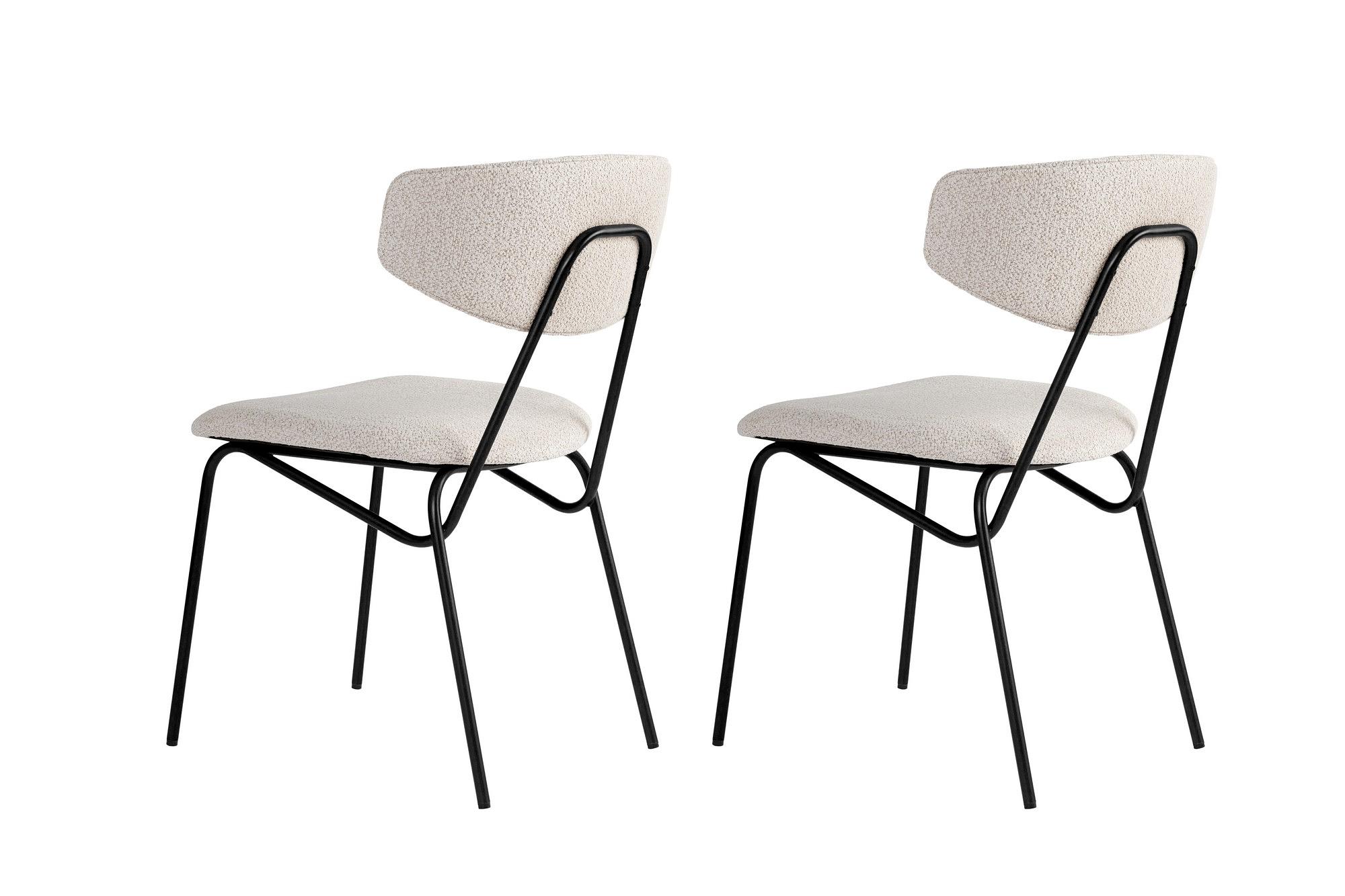 2x Nancy Dining chair Wood veneer White 2