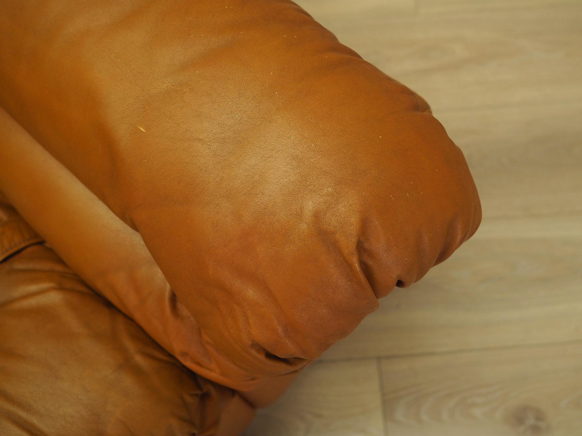 Sofa Leather Brown 1960s 14