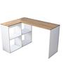 Corner desk with storage White Brown 8