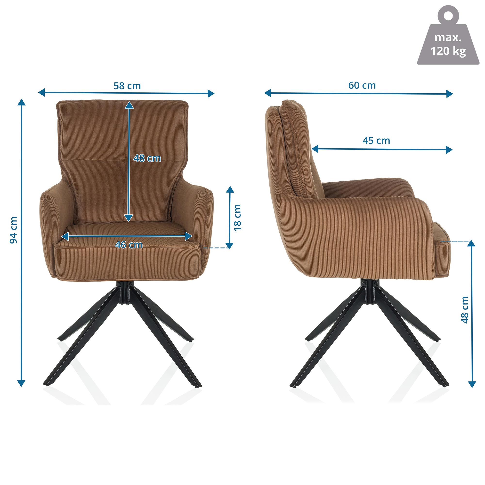 TARUGO Drehstuhl Stoff Braun 4