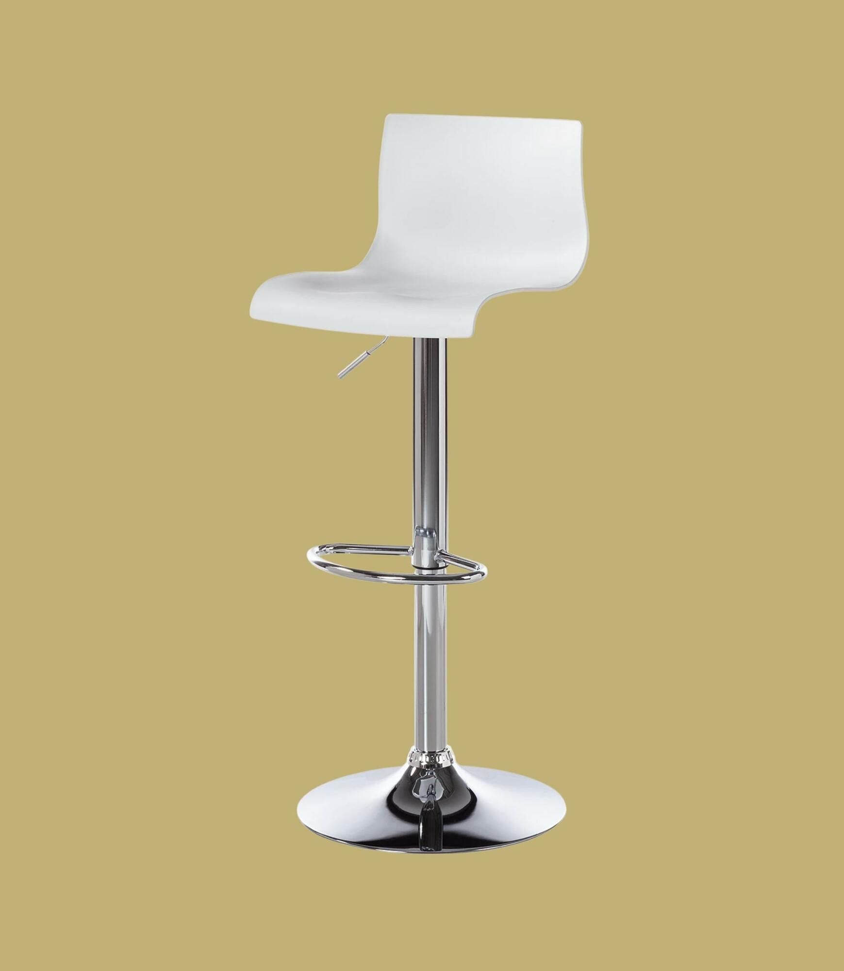 Bar stool Falkland White Chrome shiny single chair 0