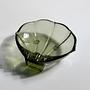 Vintage Muschelschale Rauchglas Grün 1970er jahre 2