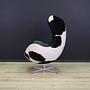 Egg Sessel Leder Arne Jacobsen Weiß Schwarz  12