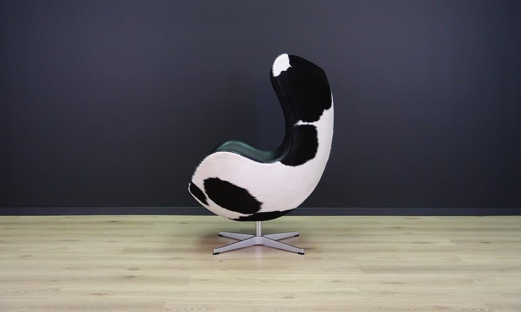 Egg Sessel Leder Arne Jacobsen Weiß Schwarz  12