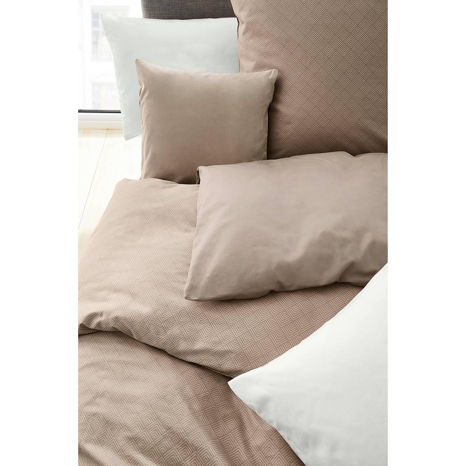 Mako-Satin Bettwäsche Falsches Uni 155 x 220 + Kissen 1