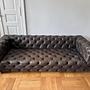 Chesterfield Sofa 3-Sitzer Leder Dunkelbraun 0