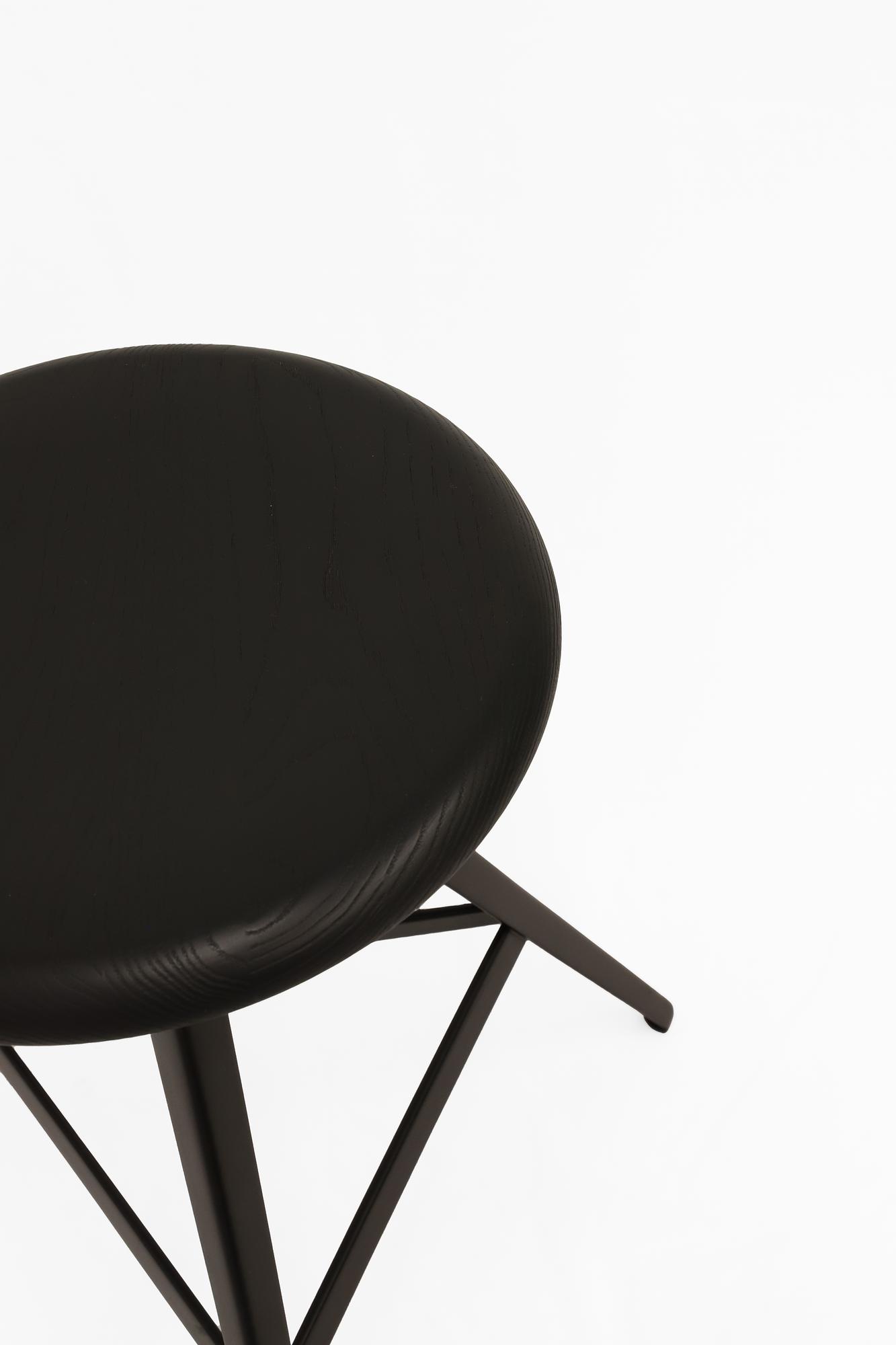Kuky Basso Nero Stool Metal Wood Black 1
