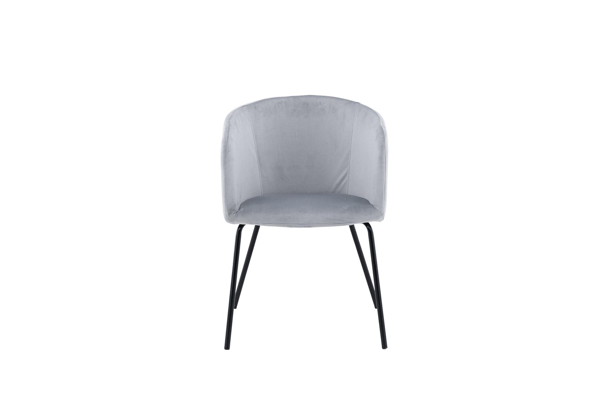 Berit Armlehnstuhl Samt Hellgrau Schwarz 0