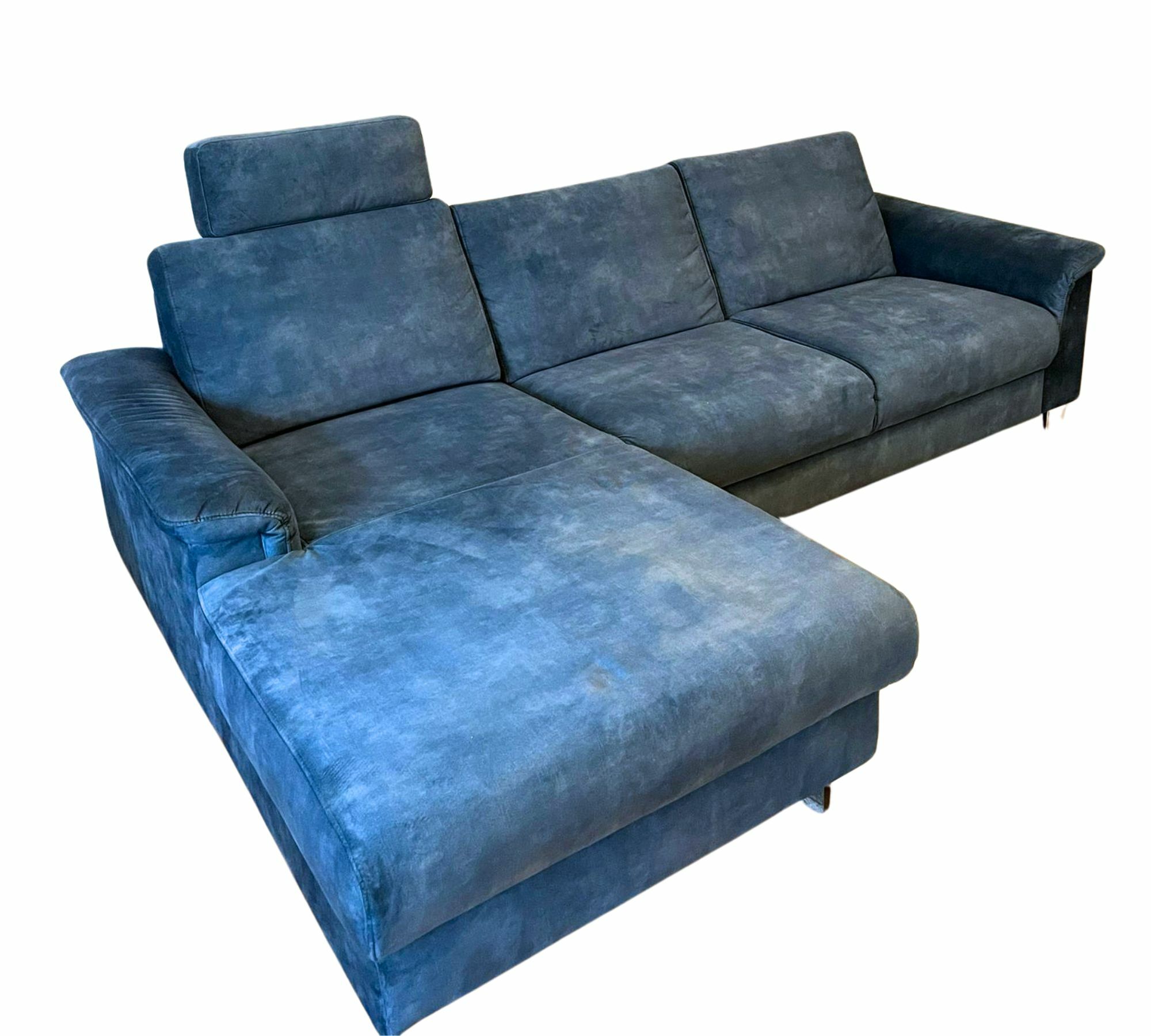 Schlafsofa mit Bettkasten Samt Blau 0