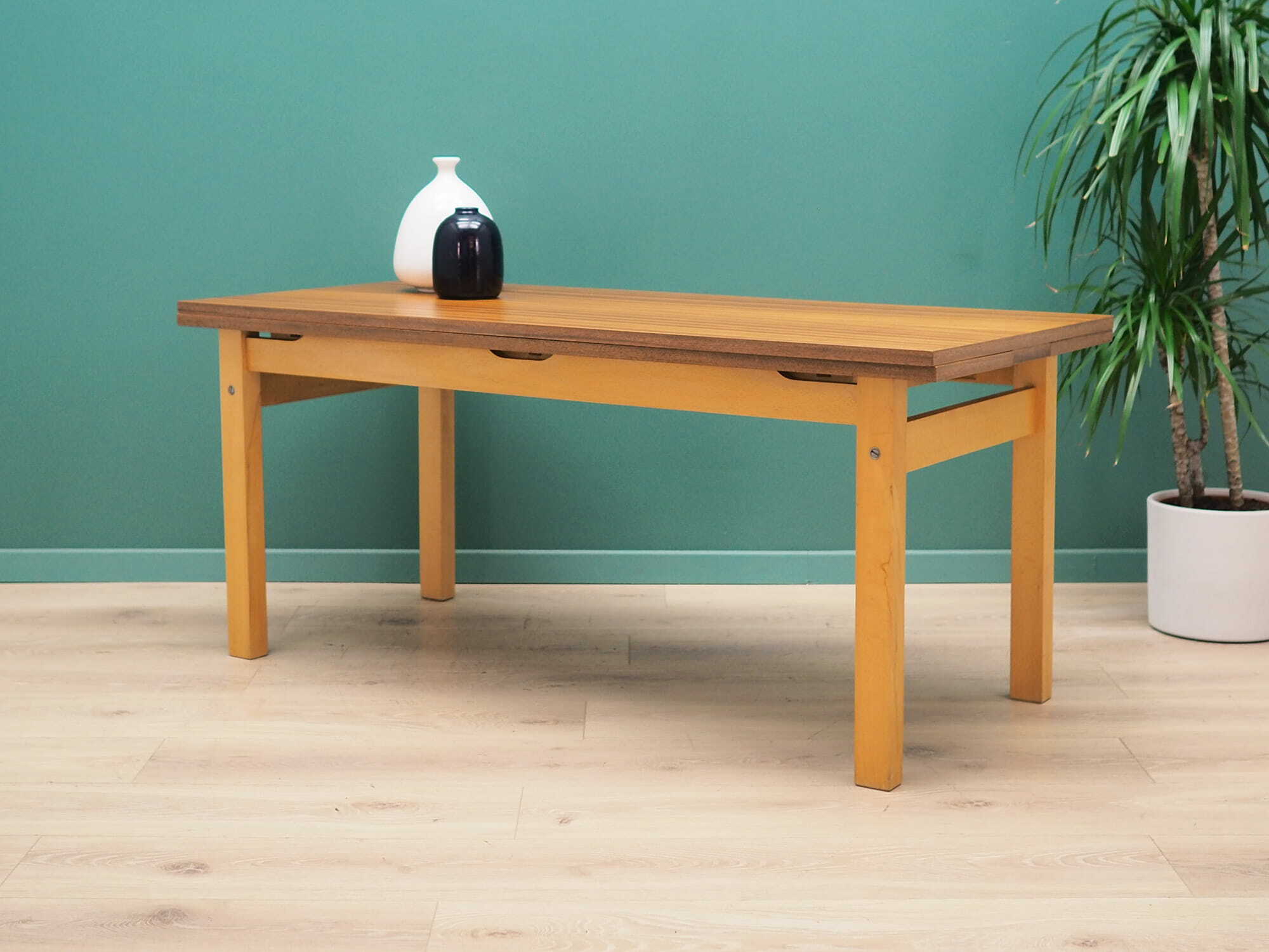 Vintage Table Wood Brown 1980s 3