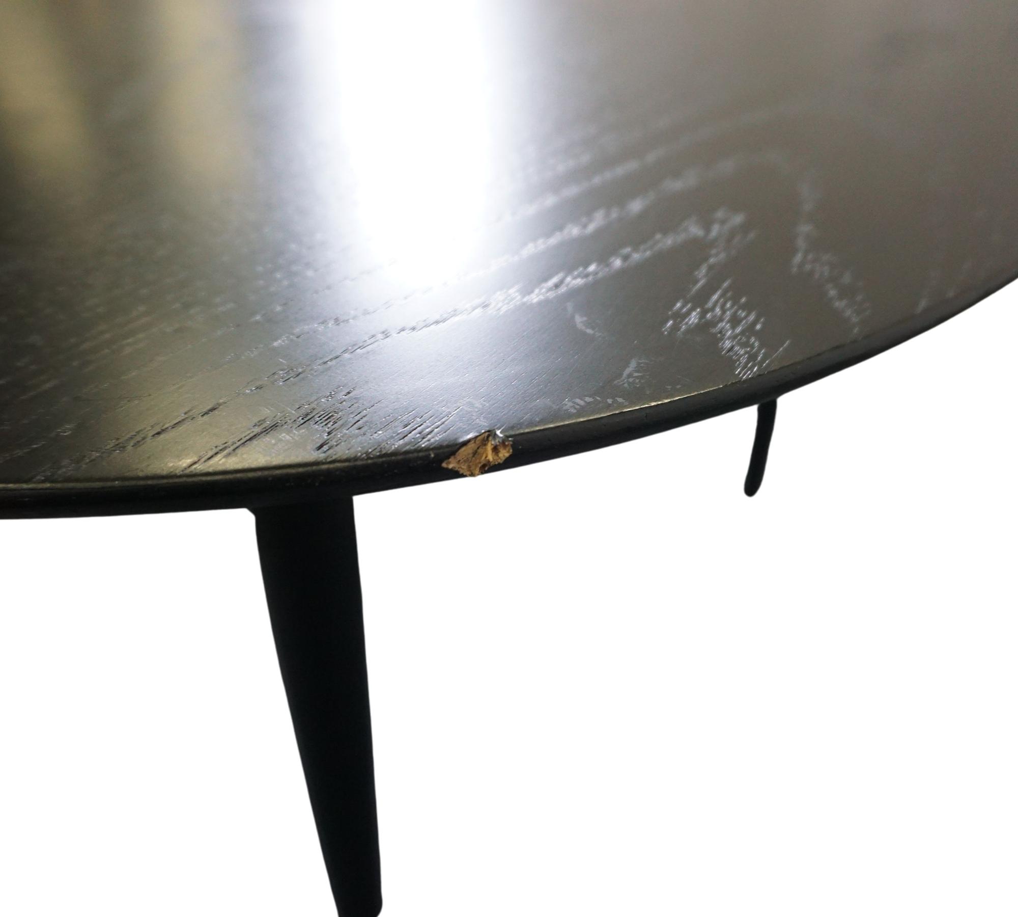 Lunar Coffee Table Wood Black Ø80cm 6