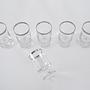 Set di bicchieri stile Hollywood Regency trasparente  anni '70 5