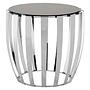Yasmin Round Side Table Stainless Steel Silver Black 0