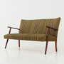 Vintage Sofa Teak wood Textile Green 1960s 4