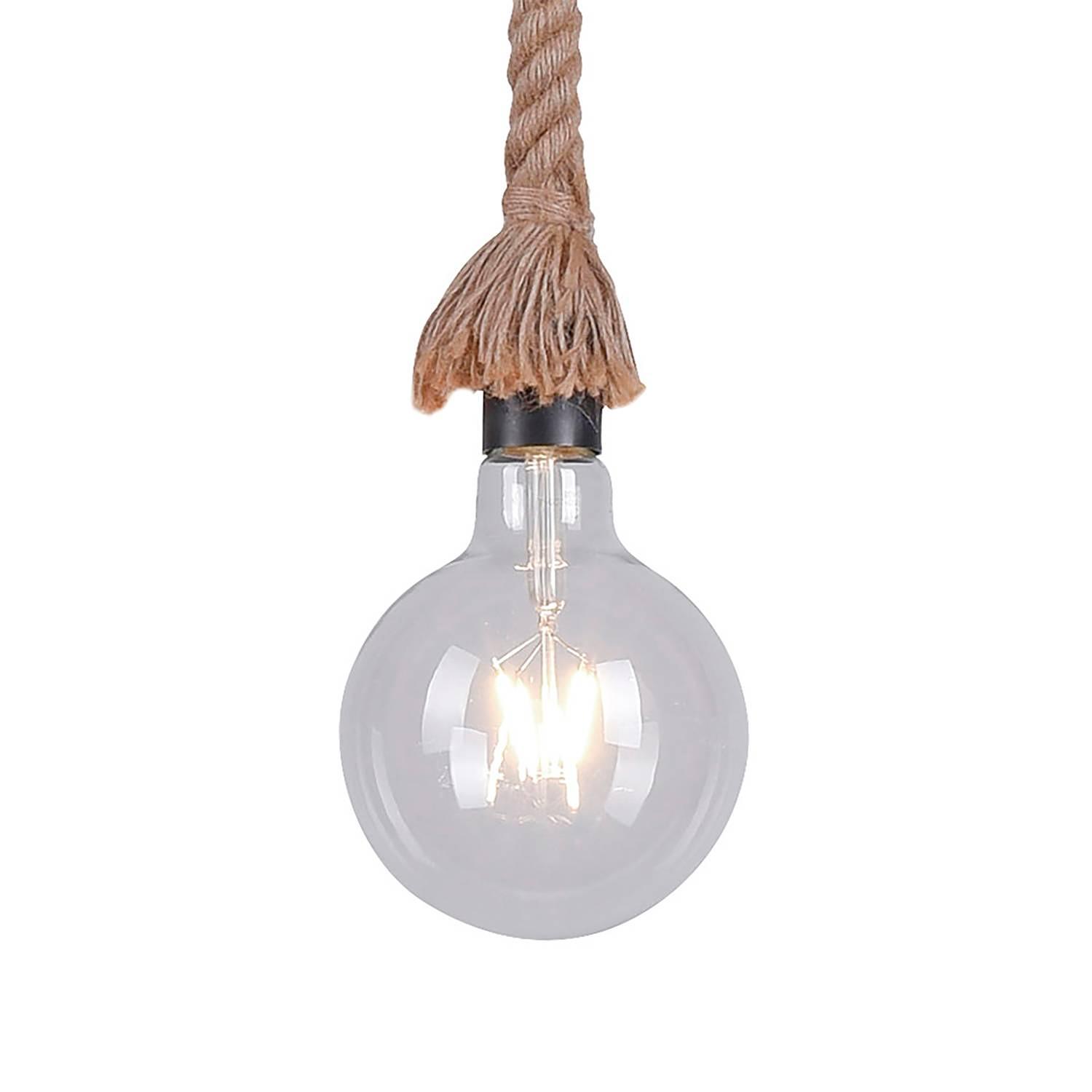 Rope I Pendant Light 1-Bulb Natural Fiber 0