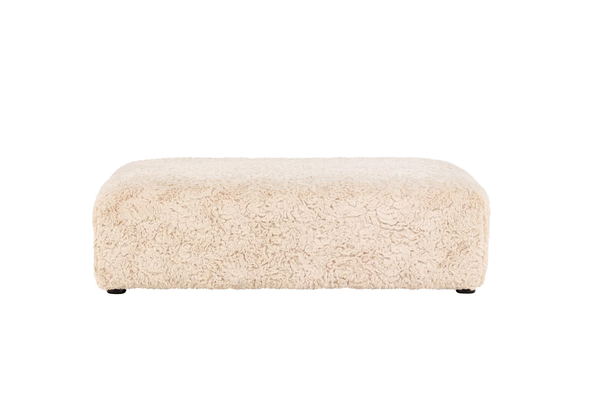 Frankie Pouf Beige Kunstfell FSC 100x100cm 0