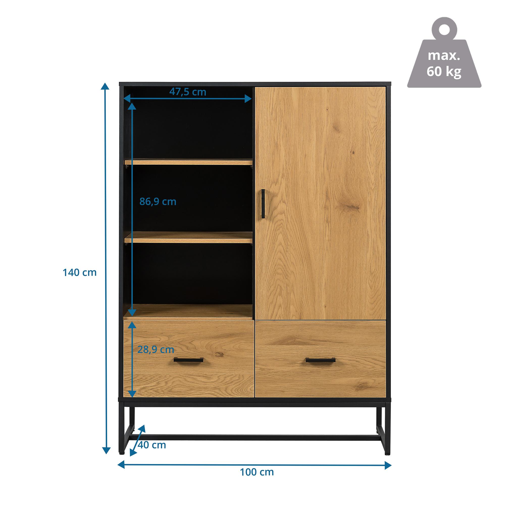 Amio H Schrank Holz Schwarz 4