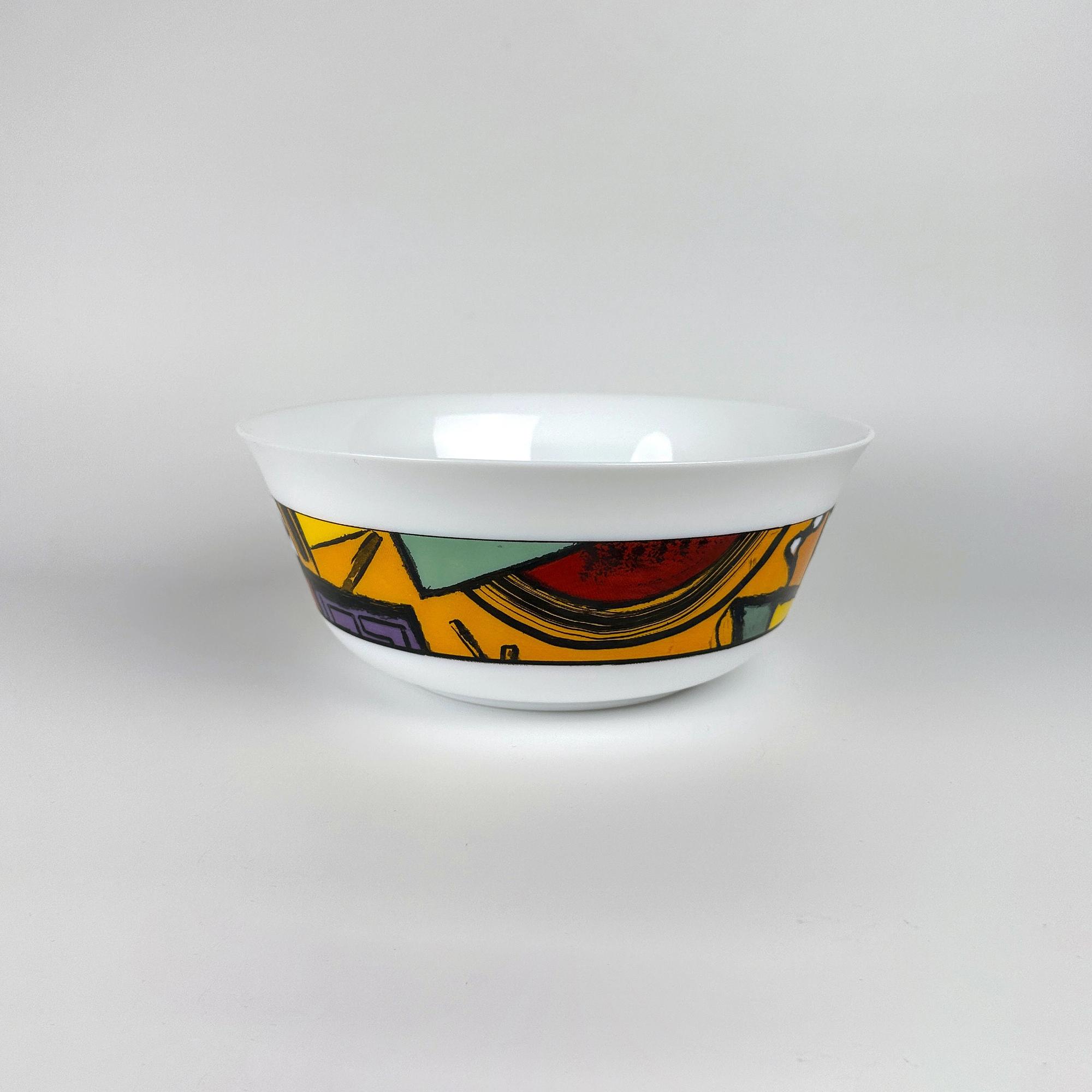 2x fruit bowl frosted glass 1980s 1