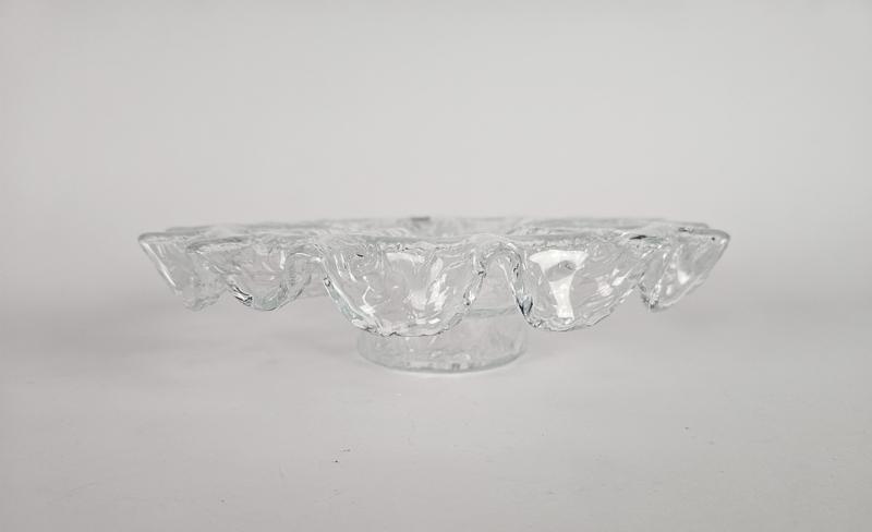 Vintage Teelichthalter Glas Transparent 1960er Jahre  4