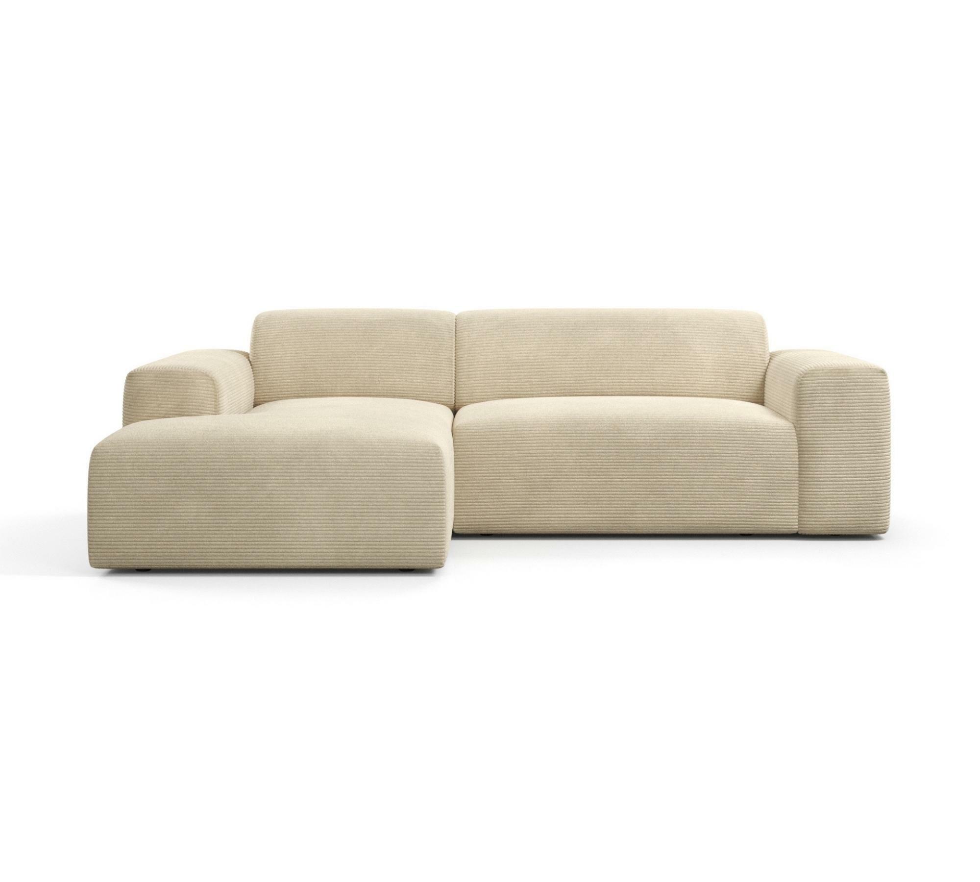 2-Sitzer Karen Récamiere Links Cord Samt Creme 3