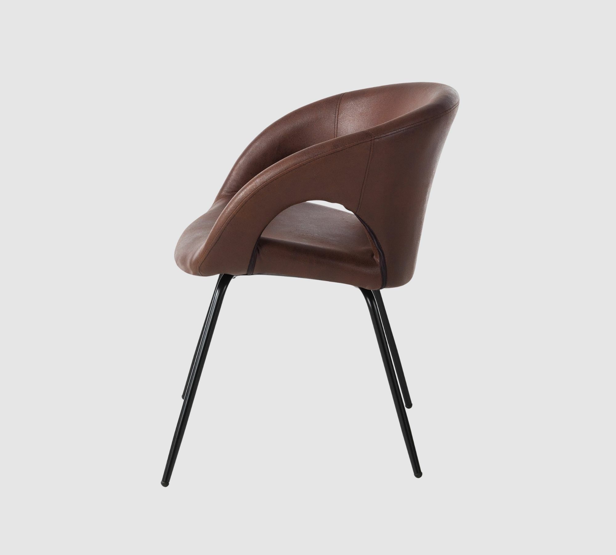 Armlehnstuhl mit Bezug aus Lederimitat Braun 2