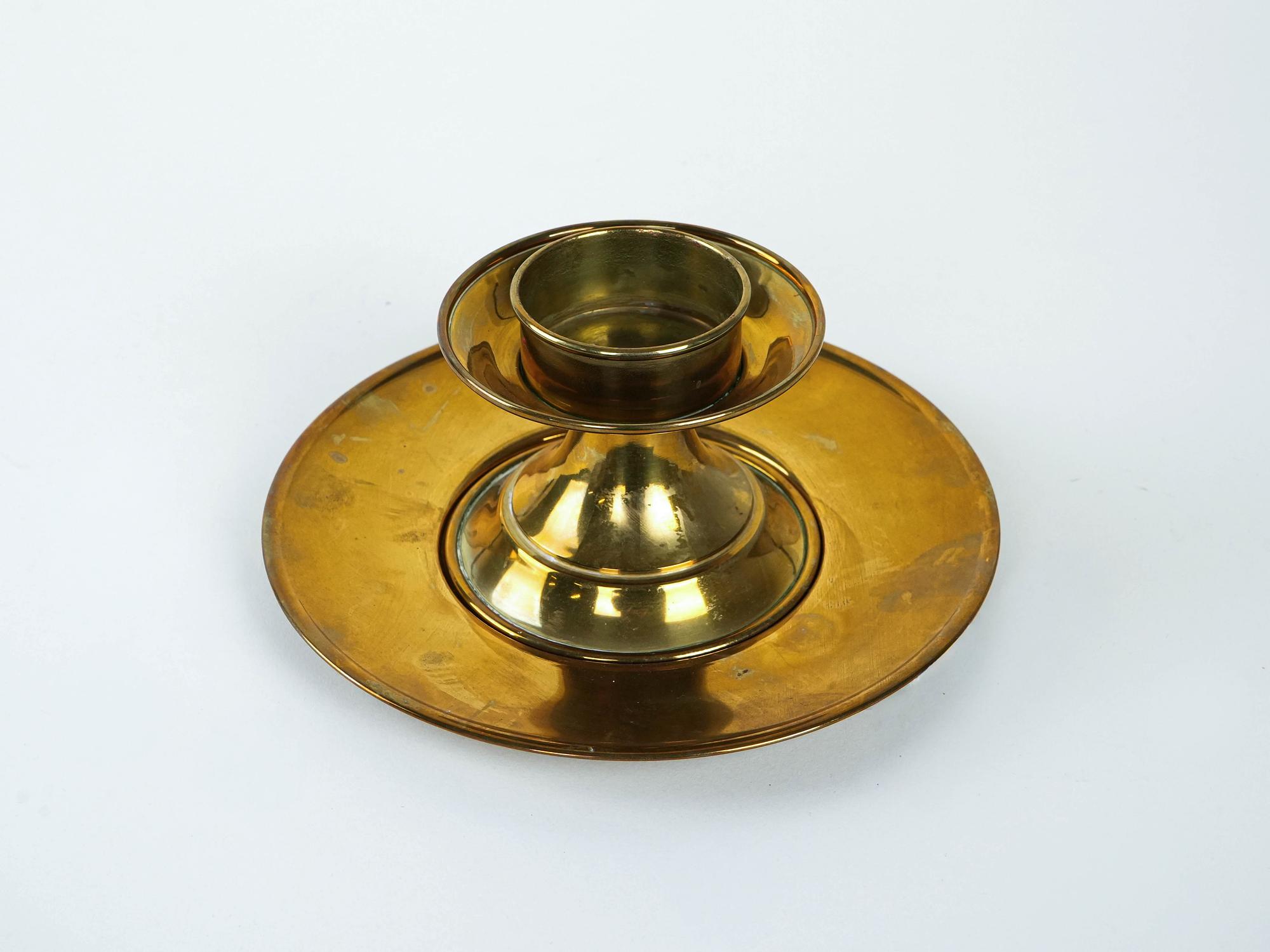 Brass candlestick with foot 1960s 4