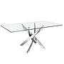 Dining table glass steel silver 0