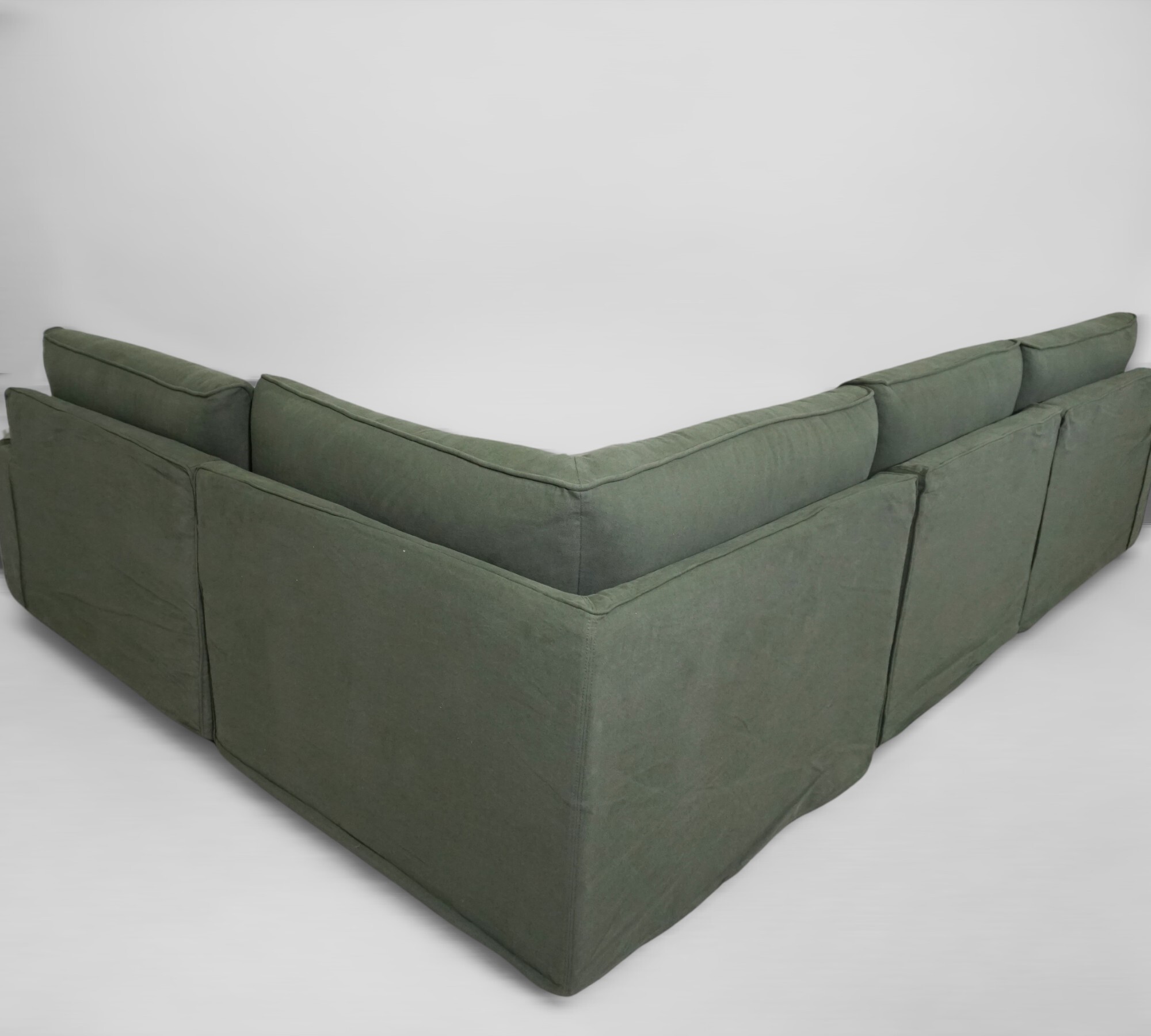 Trent Ecksofa Baumwolle-Leinenstoff Olivfarben 3