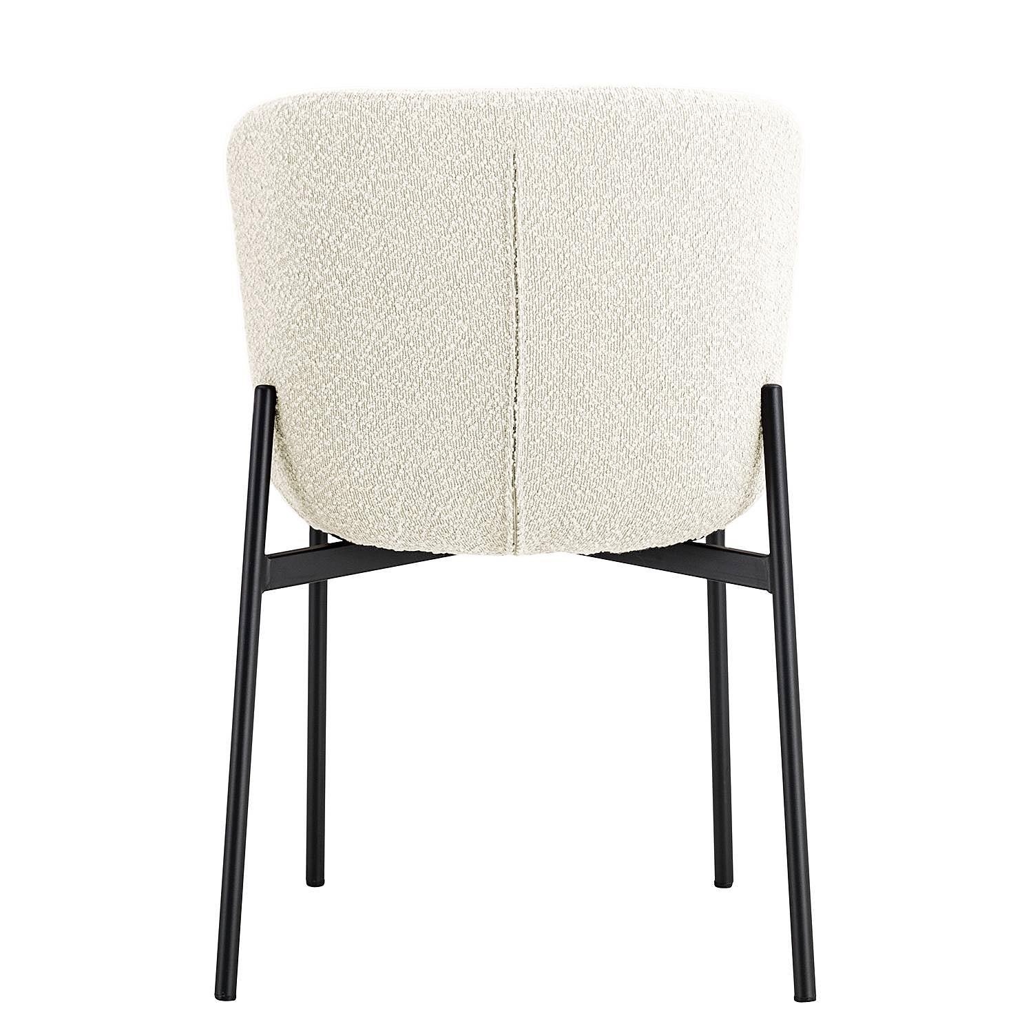 Upholstered chair MOUZON Set of 2 Bouclé Cream Black 3