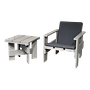 Set Crate Lounge Chair + Crate Low Table Holz Grau 0