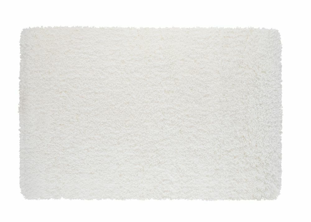 Flauschige Hochflor Badematte Weiß 0