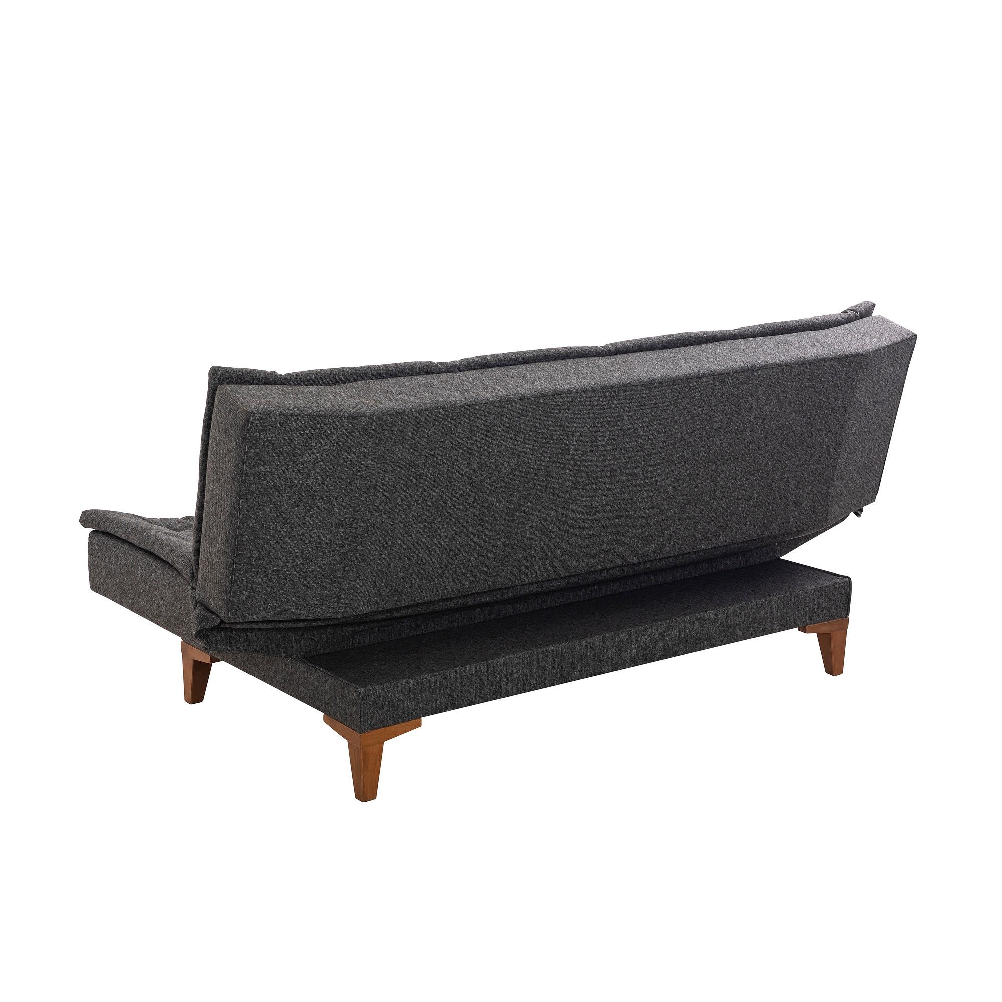 Santo Schlafsofa 3-Sitzer Holzfurnier Anthrazit 7