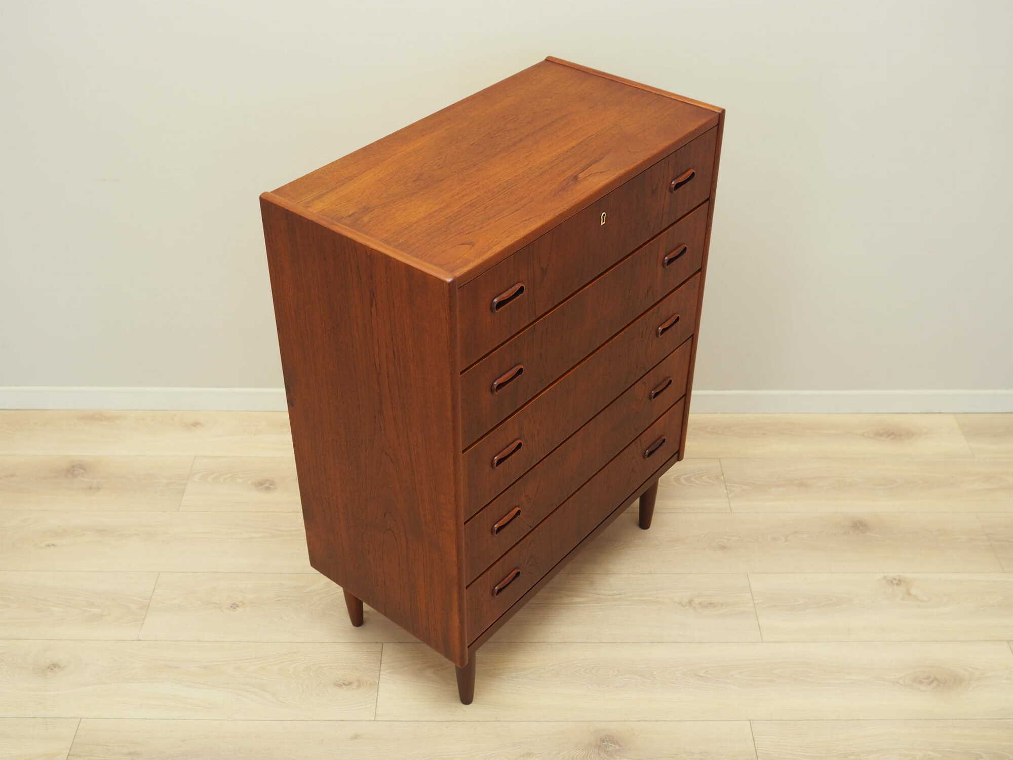 Vintage chest of drawers Teak wood Brown 1970s 5