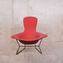 Bertoia Bird Chair Schwarzes Gestell Polster Rot 5