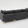 Lima Sofa Chaise Longue Right Anthracite with golden legs 5