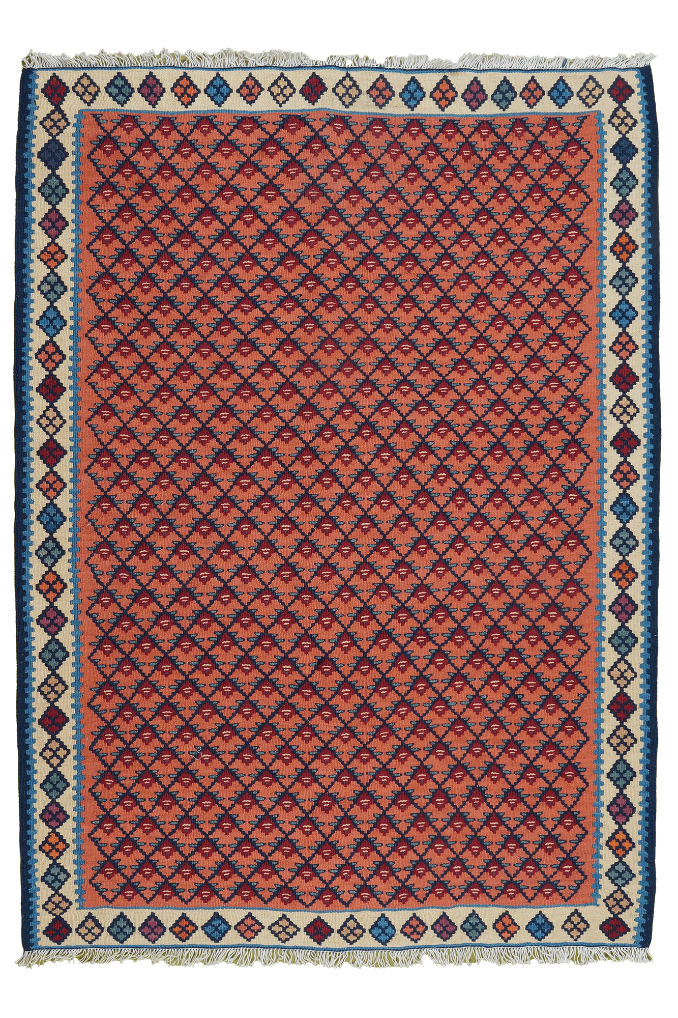 Kilim Senneh Teppich Mehrfarbig 0