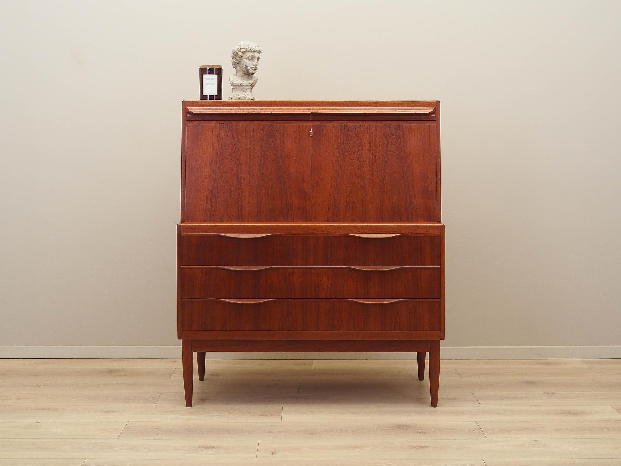 Teakholz-Sekretär 1960-er Jahre Braun 1