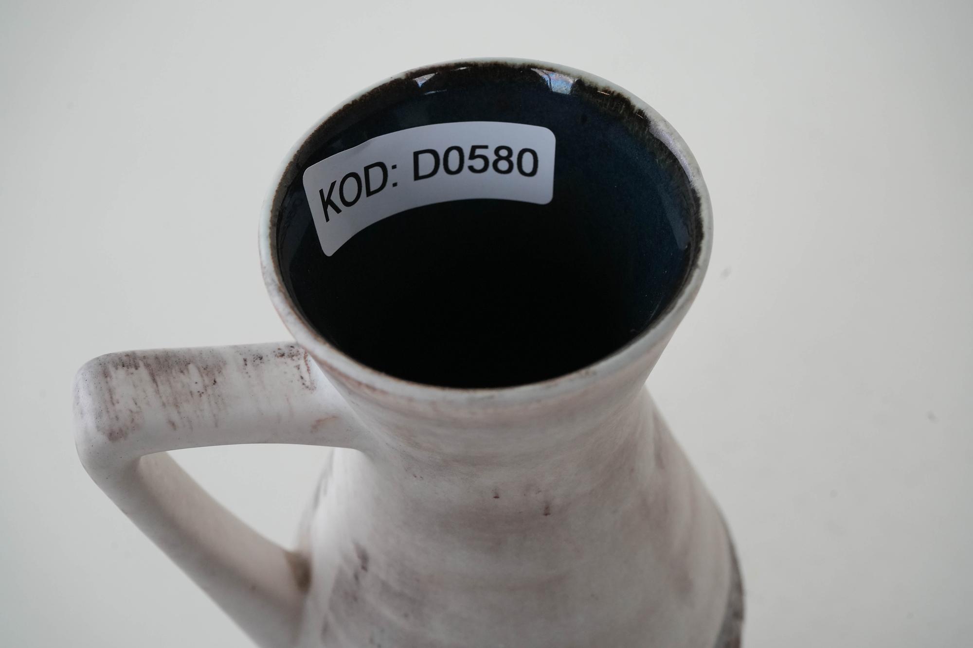 Keramikvase mit Henkel 1960er Jahre 6